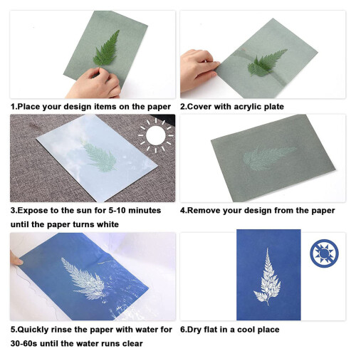 Kit de papier d'impression solaire, papier cyanotype A5, papier 1
