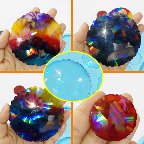 Epoxy Resin Placemat Coaster Mold Used to Make Artificial Agate 1