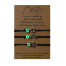 Sun Moon Star Bracelet Friendship Jewelry Hand Woven Luminous