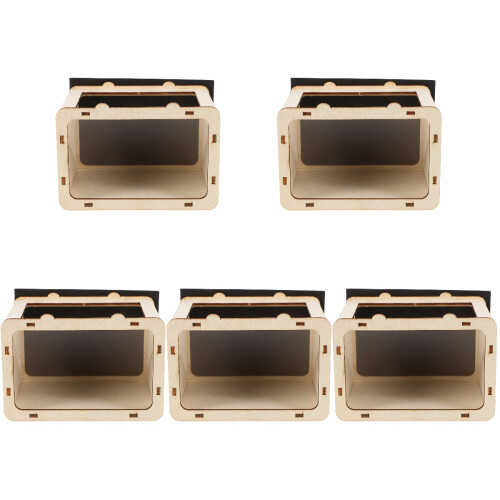5Sets Holz DIY Holographischer Bausatz Für Kinder Beige 2