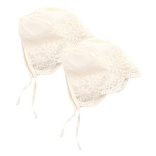 4St Baby Bonnet Beige Kant 0-6 Maanden Comfortabel Zomers Kinderhoedje