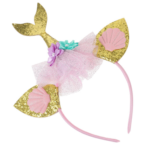 3St Glitter Gouden Zeemeermin Haaraccessoires Verkleedfeest 2