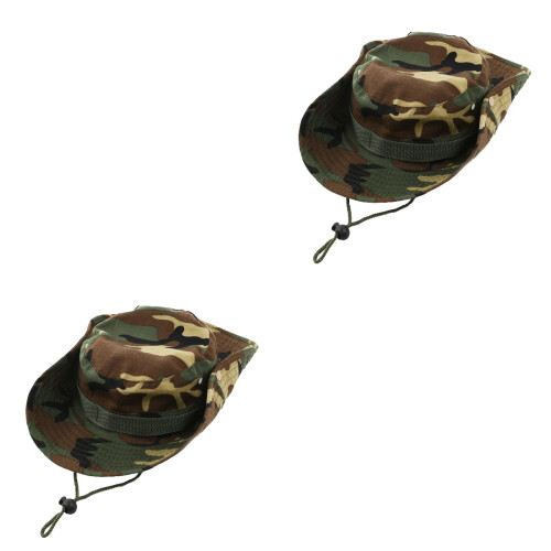 2Stk Outdoors Boonie Cap Camouflage Grün Polyester Unisex 2