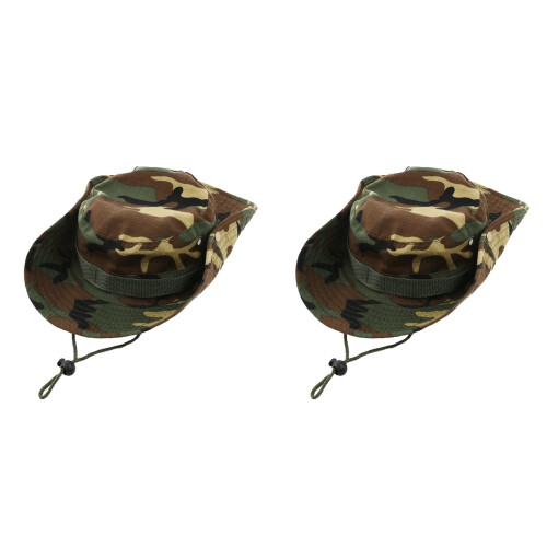2Stk Outdoors Boonie Cap Camouflage Grün Polyester Unisex 1