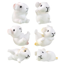 30Stk Weiße Resin Mini Meerschweinchen Garten Landschaft Deko Figuren