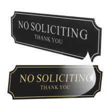 4Ud Señalización De Puerta No Solicitar Acrílico Negro Resistente
