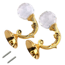 Elegant Tassel Crystal Wall Mounted Hook, Decorative Drapery Hooks For Living Room Bedroom