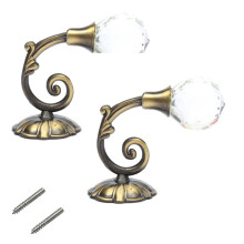 Elegant Tassel Crystal Wall Mounted Hook, Decorative Drapery Hooks For Living Room Bedroom