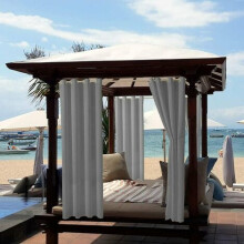 Sun Blocking Outdoor Indoor Curtains, Thermal Insulated Weatherproof Fabric for Patio Bedroom, 2 Panels