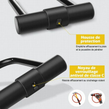 Lucchetto per bicicletta resistente, testa a doppia apertura per sicurezza esterna e antifurto, compatibile con doppio archetto di chiusura,