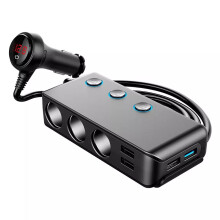 Centro di alimentazione del veicolo, adattatore per accendisigari Quick Charge 3.0 per auto a 12V/24V, caricabatterie per dispositivi 7 in 1 con