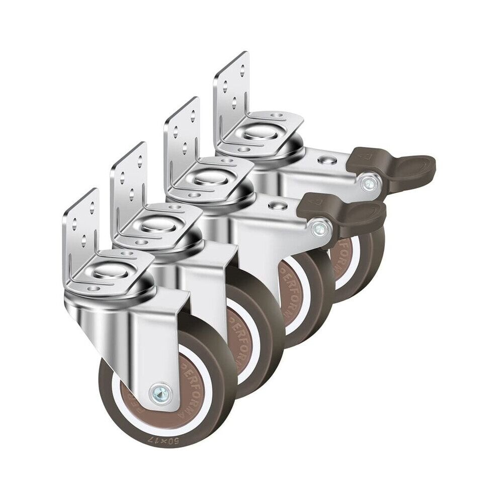 Swivel W Brake For Indoor & Outdoor Furniture, 50Mm Tpr Rubber Wheels Guarantee Safe & Silent Operation, Metal Housing Ensures Durability, 9128293810173