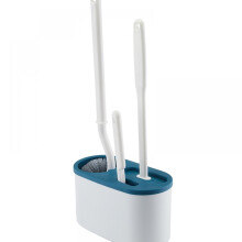 Set di spazzole per WC efficienti con innovative setole in silicone, supporto ventilato che previene la proliferazione batterica, design a 3 vie per