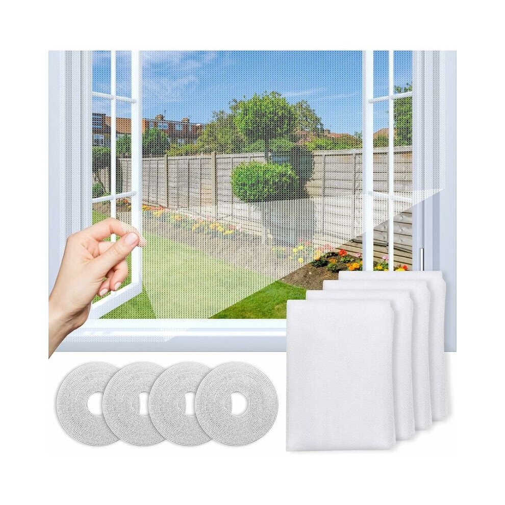Window Screen Replacement Kit, Adjustable With Double Zippers, Reinforced Edges For Durability, Transparent Screen Mesh For Unrestricted Airflow, 9128293062664
