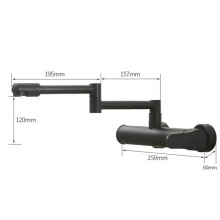 Elegant Retractable Arm Pot Filler Faucet, Innovative Adjustable Swing Arm For Effortless Water Filling, Kitchen Sink Area Upgrade With Fine Copper