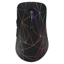 Trådløs gaming- og kontormus, genopladelig LED-mus til Mac og PC, ultralydsdesign med seks knapper, Bluetooth-mus med 4 tilstande
