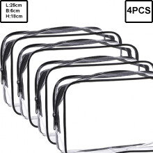Nécessaire transparente para cosméticos, aprovada pela TSA, à prova d'água, design transparente para fácil identificação, material de PVC