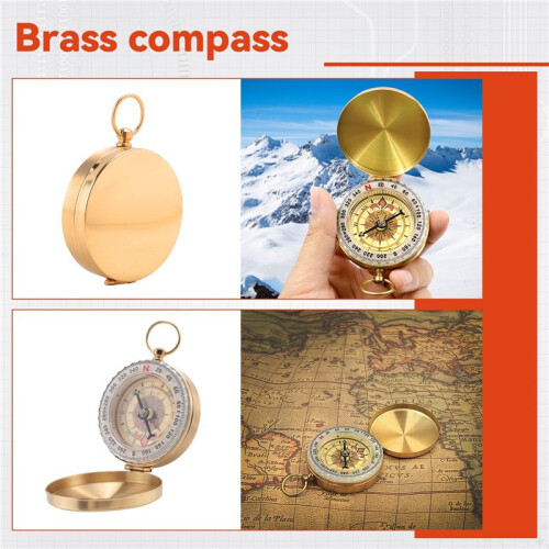 Classic Brass Pocket Watch Style Camping Compass