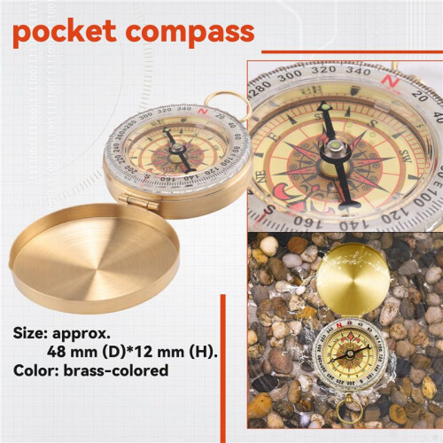 Classic Brass Pocket Watch Style Camping Compass