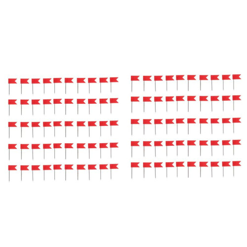 100 Flag Shape Map Pins Cork Notice Board Drawing Pins Push Pin Red