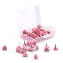 Herzform 50 Stueck Kunststoff Qualitaet Kork Bord Sicherheit farbige Push Pins Reisszwecke Buero Schule Zubehoer Supplies Rosa