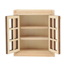 Mini estantería para casa de muñecas, estante de exhibición para decoración de casa de muñecas, exquisitos accesorios de muebles de madera,