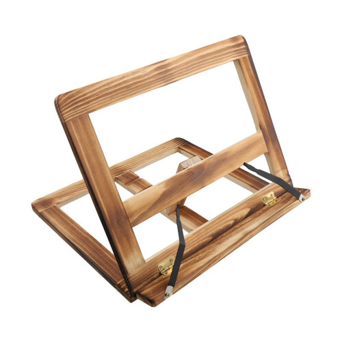 Foldable Recipe Book Stand,Wooden Frame Reading Bookshelf,Tablet Pc Support Stand