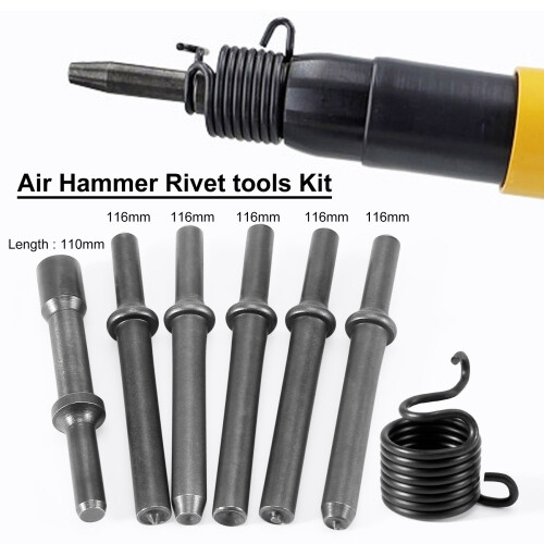 7 Pcs Great Heavy Duty Smoothing Pneumatic Air Rivet Hammer Tools Kit 2
