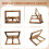 Foldable Recipe Book Stand,Wooden Frame Reading Bookshelf,Tablet Pc Support Stand 7