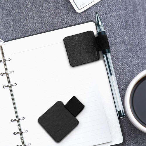 12 Pack Pen Loop Holder, Self-Adhesive Pen Holder Pencil Elastic Loop for Notebooks, Journals, Calendars (Black) 2