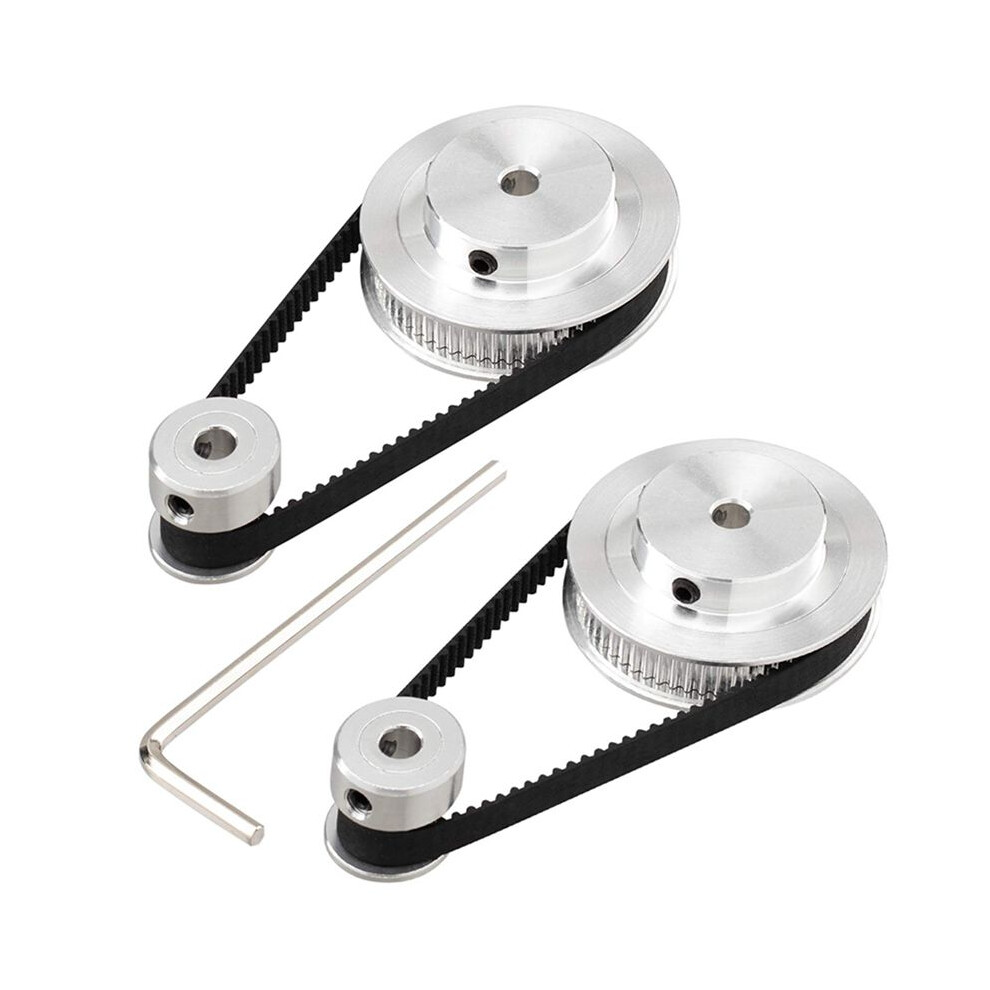 2 Kit Gt2 Synchronous Wheel 20&60 Teeth 5Mm Bore,Aluminum Timing Pulley With 2 Pcs Length 200Mm Width 6Mm Belt(Bore 5Mm) 6032125460418