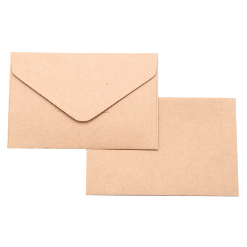 20PCS Classical  Blank  Paper Window Envelopes Wedding Invitation Envelope Gift Envelope(Brown) 2