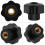 10PCS M6 Internal Thread Knob Screw Plastic Star  Clamping Knob Black M6 x 25 3