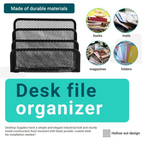 Desk Mail Organizer Small File Holders Letter Organizer Document/Filing/Folders/Paper Organizer for Desktop 1
