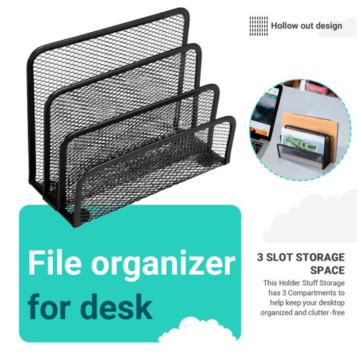 Desk Mail Organizer Small File Holders Letter Organizer Document/Filing/Folders/Paper Organizer for Desktop 2
