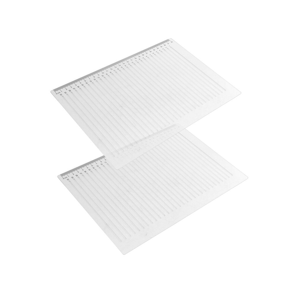2 Pcs Straight  Stencil 28 cm Scale Calligraphy Template for Journaling Envelope Lettering Guide Template Stencil