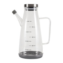 Grote Oliefles van Borosilicaatglas Om Te Koken, 25Floz Olie- en Azijndispenser met Antislip Siliconenbasis