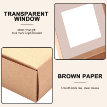 50 Pieces   Paper Box with Window Present Packaging Box Treat Box for Homemade Soap Treat Bakery Candy (Brown)