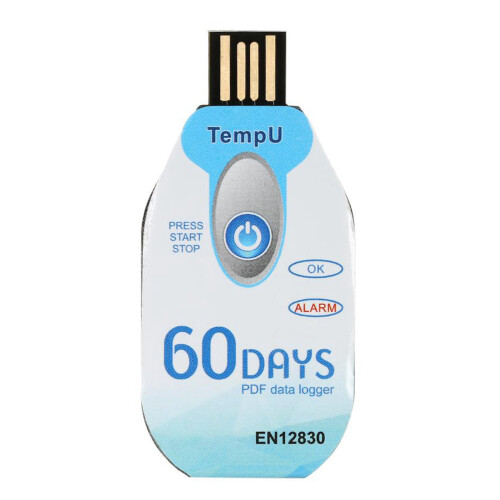 USB Temperature Data Logger 60 Days Waterproof PDF Disposable Cold Chain Temperature Recorder 10000 Points for Medicine
