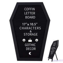 Black Letter Board, Gothic Message Board Office Home Decor Letter Board with 340 White Changeable Characters