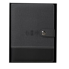 Business Travel A5 Manager Bag Portable Notebook with Power Bank Battery Charger Wire and Wireless Charging Mobile Rack