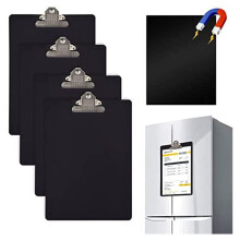 4 Piezas de Portapapeles MagnéTicos Portapapeles TamañO Carta 9X12.5 Pulgadas Clip EstáNdar para Refrigerador para Oficina Aula Hogar