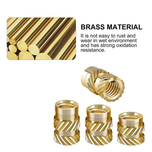 350Pcs Threaded Inserts Female Thread Metric Knurled Nuts Assortment Kit Brass Heat Set Insert 1