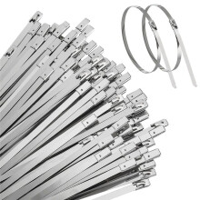 Metall-Kabelbinder, Robuste, Selbstsichernde Kabelbinder Aus Edelstahl für Maschinen, Fahrzeuge und Mehr (11,8 Zoll, 100 StüCk)