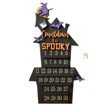 Halloween Countdown Kalender DIY Bewegende Houten Blok Kalender Heksen Halloween Home Decor Muur