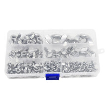 Kit Surtido de 100 Piezas de Tuercas de Mariposa de Acero Inoxidable con Tapa de Tornillo, Herramienta de SujecióN de Tuercas de Mariposa de Bloqueo