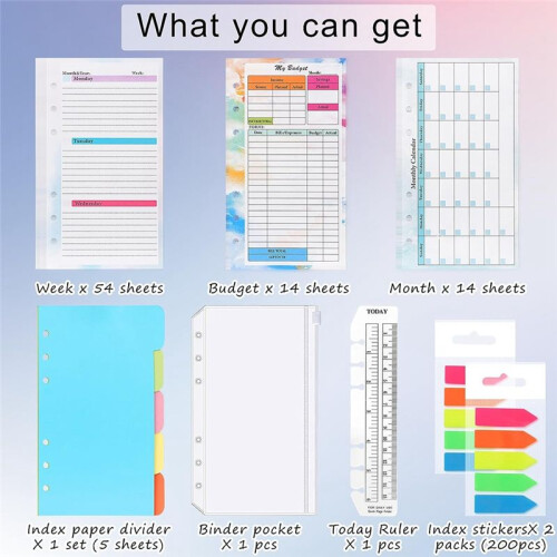 A6 Budget Planner Refill 82 Sheets Monthly Weekly Planner Notepad 6 Hole for A6 Binder Cover Save B 1