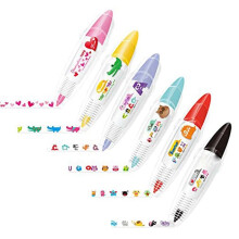 6PCS DIY Cute Animals Press Type Decorative Pen - DIY Lace Decoration Tape Pen, Kawaii Animals Decorative Masking Tape