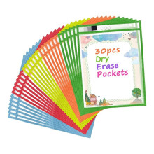 30 Pacotes de Capas de Bolso para Apagamento A Seco, Porta-Ingressos ReutilizáVeis, Protetores de PáGina de PláStico Transparente, Materiais de