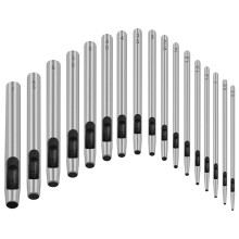 17Pcs Round Leather Hole Punch Tool 0.5-7Mm, Metal Hollow Hole Punching for Leather Punch Tools Set